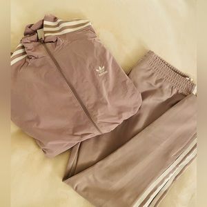 Adidas Lavender Track Jacket and Three Stripe Pants